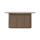 Modern Red Oak Home Bar Cabinet With Travertine Stone Top And Natural Rope Front (SAK72931) - Saksby Wholesale - Back View