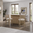 Modern Red Oak Home Bar Cabinet With Travertine Stone Top And Natural Rope Front (SAK72931) - Saksby Wholesale - Sala View