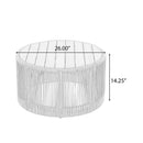 Modern Rustic Coffee Table & Side Table With Woven Rope Design (SAK56739) - Saksby Wholesale - Coffee Table Dimensions
