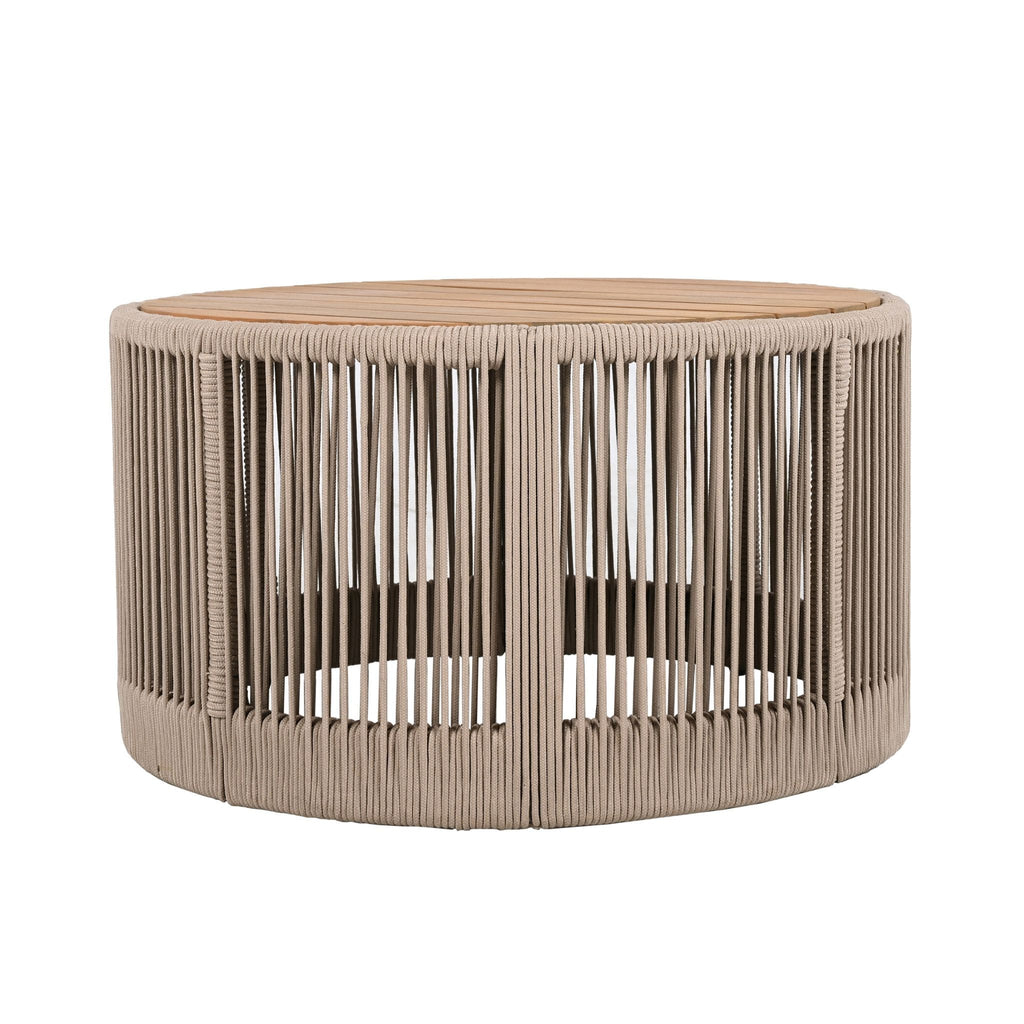 Modern Rustic Coffee Table & Side Table With Woven Rope Design (SAK56739) - Saksby Wholesale - Coffee Table Front View