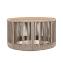 Modern Rustic Coffee Table & Side Table With Woven Rope Design (SAK56739) - Saksby Wholesale - Coffee Table Front View