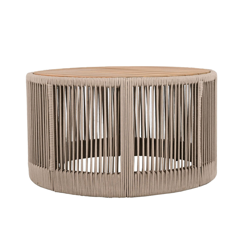 Modern Rustic Coffee Table & Side Table With Woven Rope Design (SAK56739) - Saksby Wholesale - Coffee Table Front View