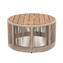 Modern Rustic Coffee Table & Side Table With Woven Rope Design (SAK56739) - Saksby Wholesale - Coffee Table In White Background