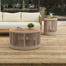 Modern Rustic Coffee Table & Side Table With Woven Rope Design (SAK56739) - Saksby Wholesale - Coffee Table Only Lifestyle