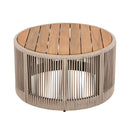 Modern Rustic Coffee Table & Side Table With Woven Rope Design (SAK56739) - Saksby Wholesale - Front View Coffee Table White Background