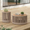 Modern Rustic Coffee Table & Side Table With Woven Rope Design (SAK56739) - Saksby Wholesale - Outdoor Lifestyle