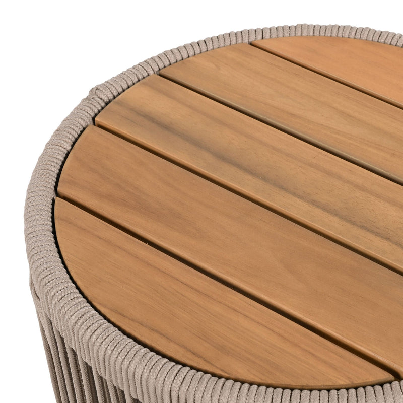 Modern Rustic Coffee Table & Side Table With Woven Rope Design (SAK56739) - Saksby Wholesale - Side Table Details