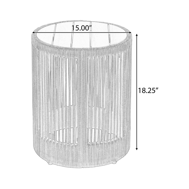Modern Rustic Coffee Table & Side Table With Woven Rope Design (SAK56739) - Saksby Wholesale - Side Table DImensions