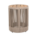 Modern Rustic Coffee Table & Side Table With Woven Rope Design (SAK56739) - Saksby Wholesale - Side Table Front View