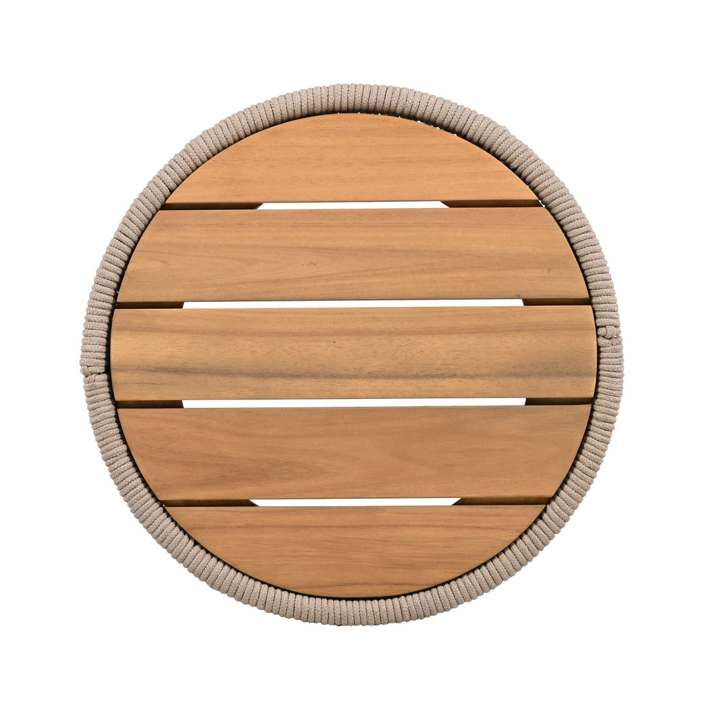 Modern Rustic Coffee Table & Side Table With Woven Rope Design (SAK56739) - Saksby Wholesale - Top View Side Table