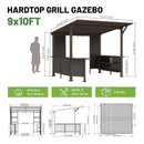 [09X10FT] Modern Slanted Hardtop Alloy Steel Grill Gazebo (SAK32687) - Saksby Wholesale - Dimensions