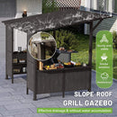 [09X10FT] Modern Slanted Hardtop Alloy Steel Grill Gazebo (SAK32687) - Saksby Wholesale - Drainage