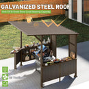 [09X10FT] Modern Slanted Hardtop Alloy Steel Grill Gazebo (SAK32687) - Saksby Wholesale - Steel Roof