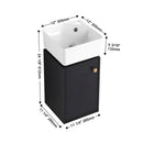 Nuvia Modern Wall-Mounted Bathroom Vanity With Ceramic Sink And Soft Close Door (SAK05214)