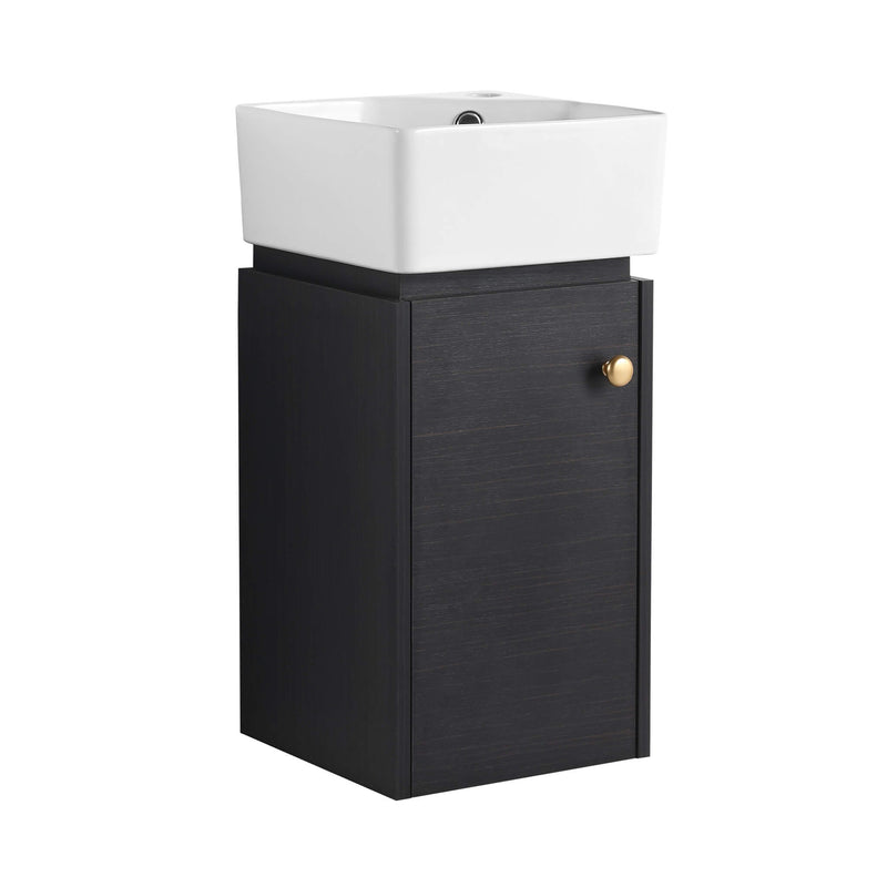 Nuvia Modern Wall-Mounted Bathroom Vanity With Ceramic Sink And Soft Close Door (SAK05214)