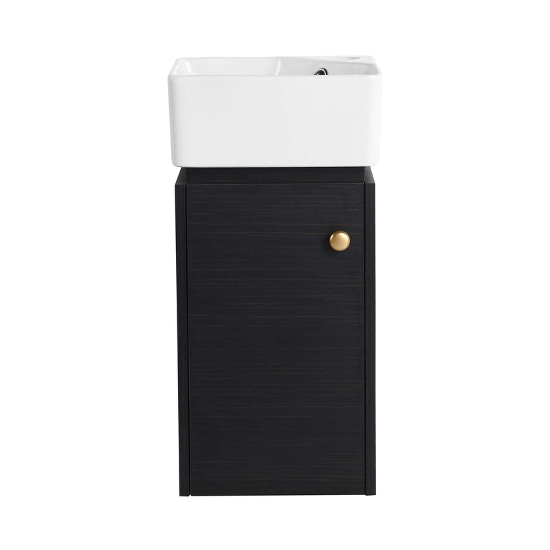 Nuvia Modern Wall-Mounted Bathroom Vanity With Ceramic Sink And Soft Close Door (SAK05214)