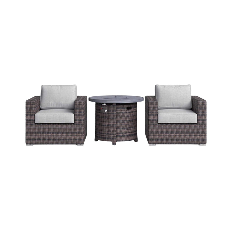 Modular 3-Piece Rattan Patio Sofa Set With Weather-Resistant Cushions (SAK75321) - Saksby Wholesale - Front View