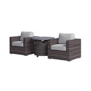 Modular 3-Piece Rattan Patio Sofa Set With Weather-Resistant Cushions (SAK75321) - Saksby Wholesale - Side View White Background