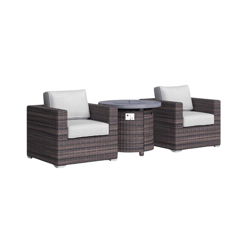 Modular 3-Piece Rattan Patio Sofa Set With Weather-Resistant Cushions (SAK75321) - Saksby Wholesale - Side View