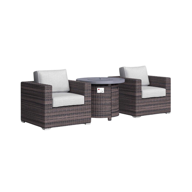 Modular 3-Piece Rattan Patio Sofa Set With Weather-Resistant Cushions (SAK75321) - Saksby Wholesale - Side View