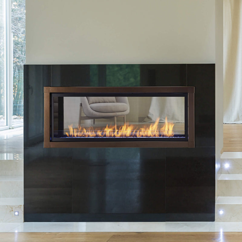 MONESSEN 48" AVFL Artisan Vent Free See Through Linear Gas Fireplace With Intellifire Touch 2.0 Ignition System [AVFLST48N/PIF] Front View (SAK15673) - SAKSBY