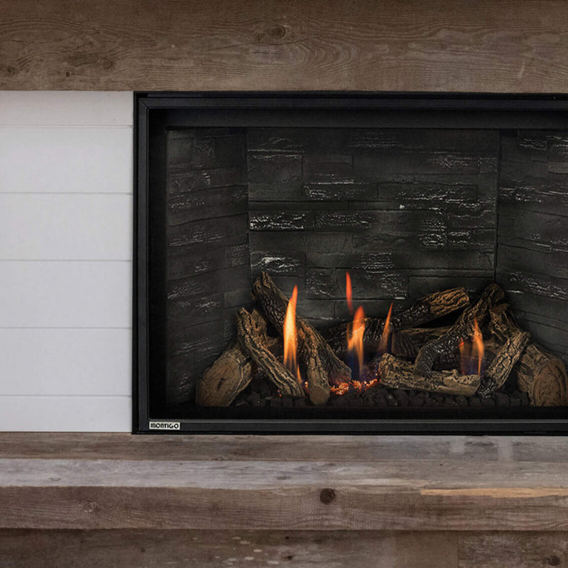 Montigo DelRay Square Full Load Direct Vent Gas Fireplace With Battery Backup (SAK15983) SAKSBY - Front View