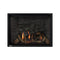 Fireplace With Logs And Flames Inside A Black Frame On A White Background - Saksby Wholesale