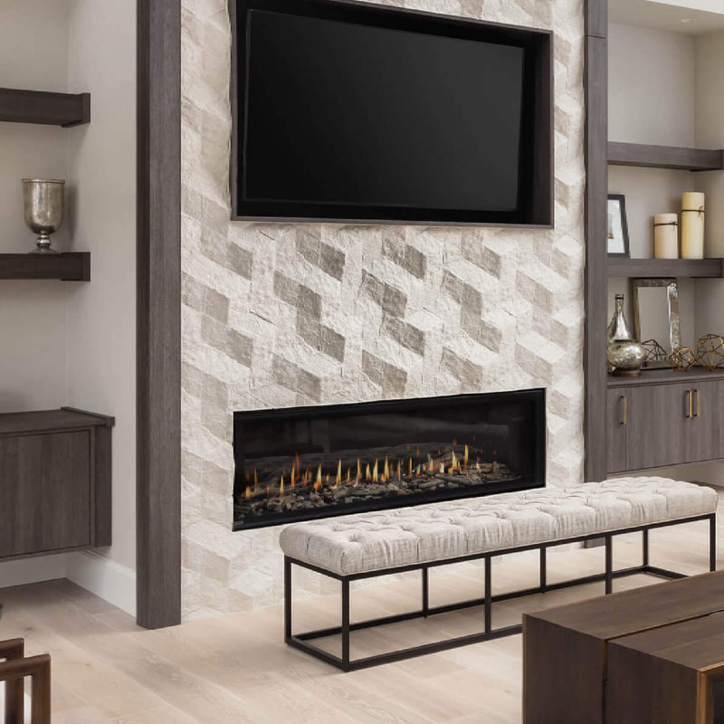 Montigo Distinction 63" Single Sided Linear Direct Vent Gas Fireplace [D6315NI-2] (SAK34218) SAKSBY - Living Room View