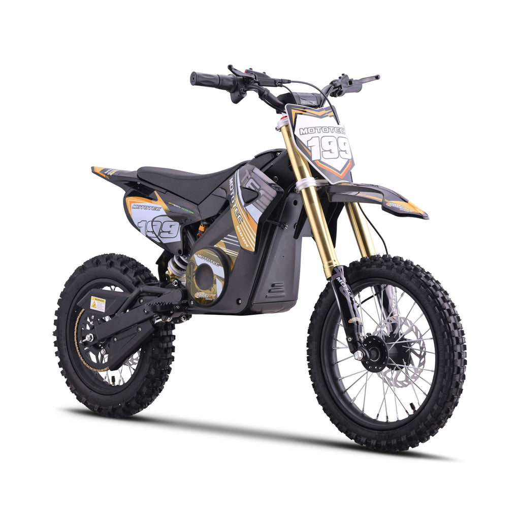MotoTec X5 250CC 4-Stroke High-Performance Off-Road Gas Dirt Bike Orange - Saksby Wholesale - Front Right View