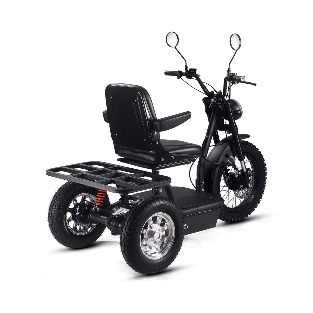 MotoTec 60V 1800W Electric Powered Trike Black Adult Three Wheel Scooter (SAK86025) - Saksby Wholesale - Back Right View