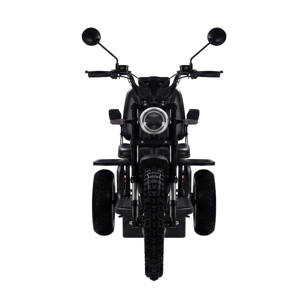 MotoTec 60V 1800W Electric Powered Trike Black Adult Three Wheel Scooter (SAK86025) - Saksby Wholesale - Front View