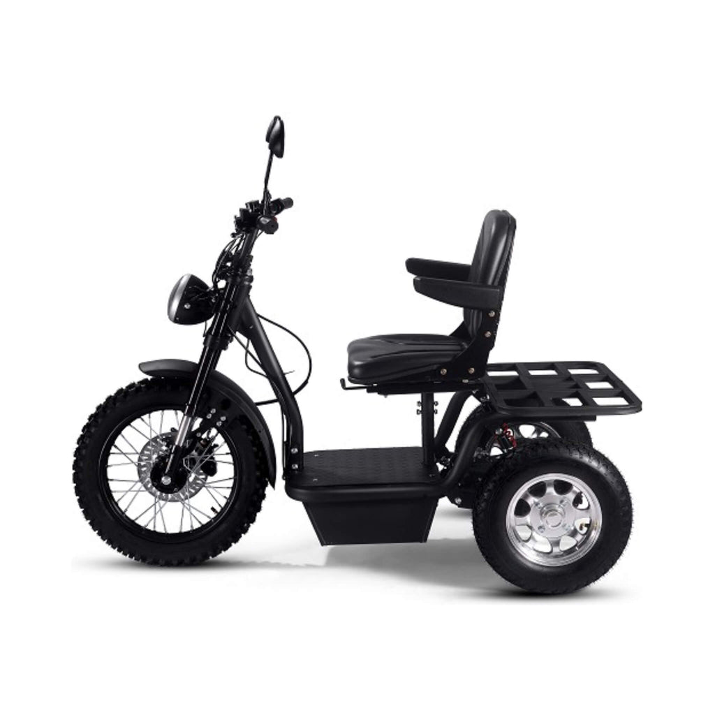 MotoTec 60V 1800W Electric Powered Trike Black Adult Three Wheel Scooter (SAK86025) - Saksby Wholesale - Left View