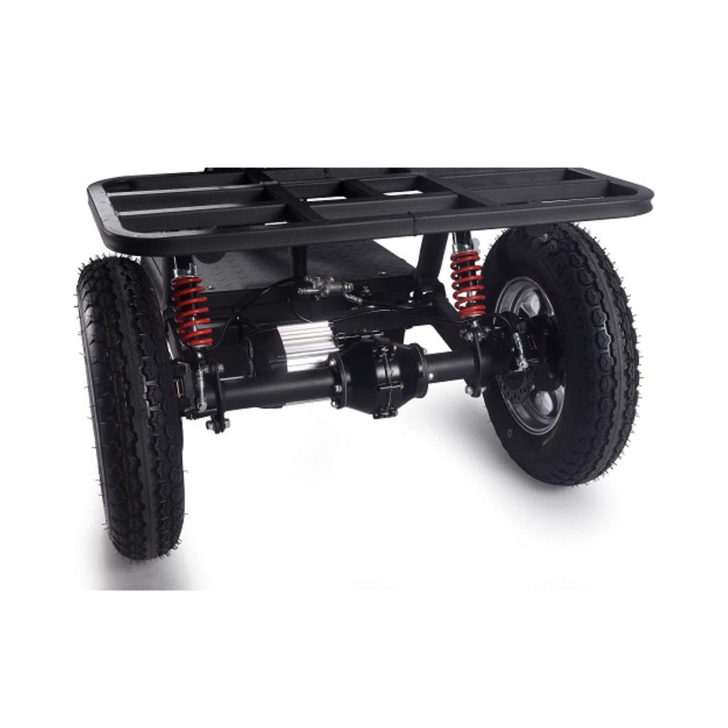 MotoTec 60V 1800W Electric Powered Trike Black Adult Three Wheel Scooter (SAK86025) - Saksby Wholesale - Rear SwingArm View