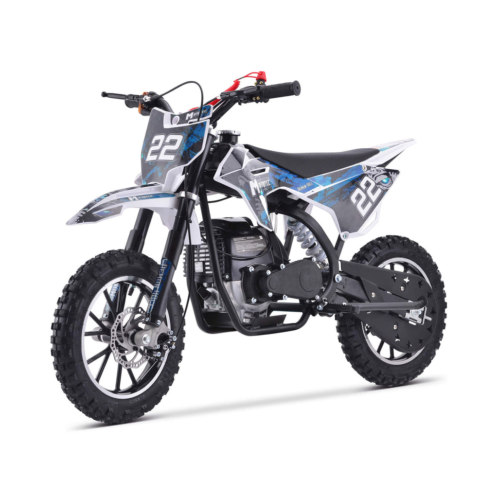 MotoTec Demon 40CC 4-Stroke Kids Gas Dirt Bike - Saksby Wholesale - Front Left View