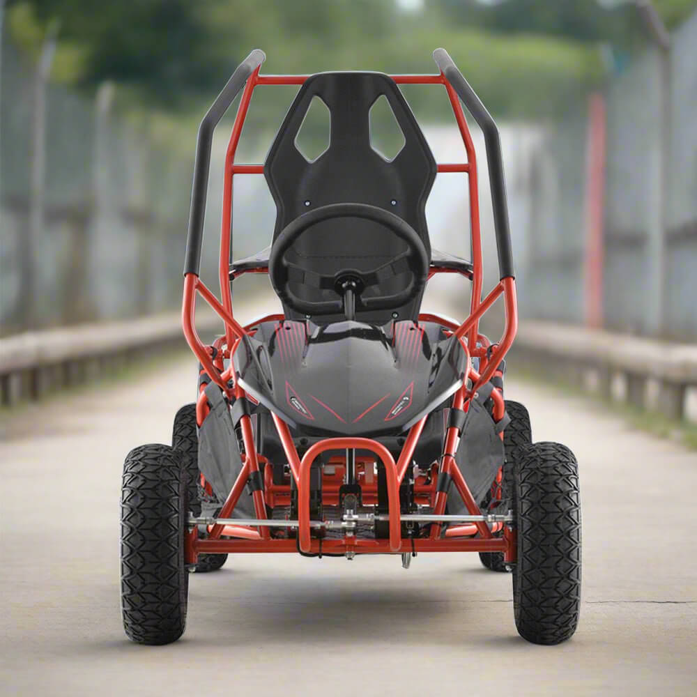 MotoTec Maverick 36V/36AH Electric Motorized Go Kart Red - Saksby Wholesale - Lifestyle Front View