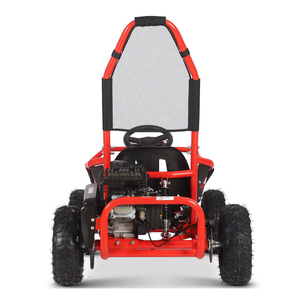 MotoTec Mud Monster 98cc Full Suspension Gas-Powered Go-Kart (SAK28149) SAKSBY - Red Rear View
