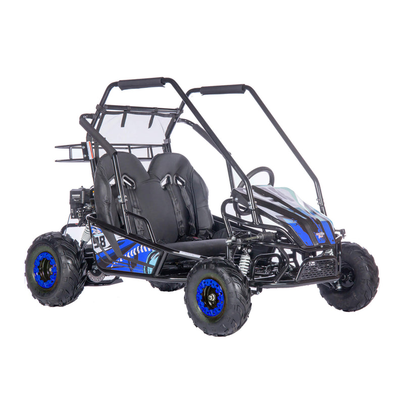 MotoTec Mud Monster XL 212cc 2-Seat Go Kart Blue (SAK27195) Saksby - Front Right Corner View