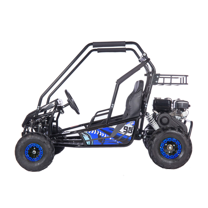 MotoTec Mud Monster XL 212cc 2-Seat Go Kart Blue (SAK27195) Saksby - Left Side View