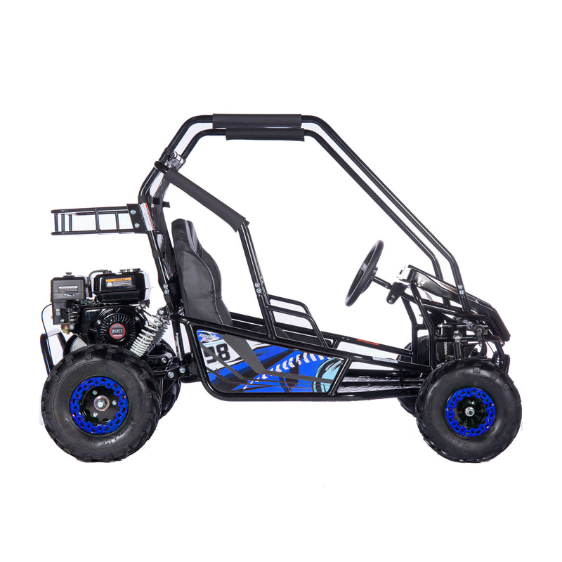MotoTec Mud Monster XL 212cc 2-Seat Go Kart Blue (SAK27195) Saksby - Right Side View