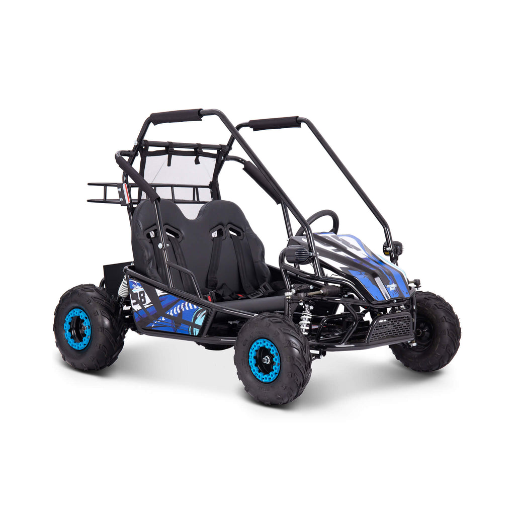 MotoTec Mud XL 60V/20AH Electric Full Suspension Go Kart Blue - Saksby Wholesale - Front Right View