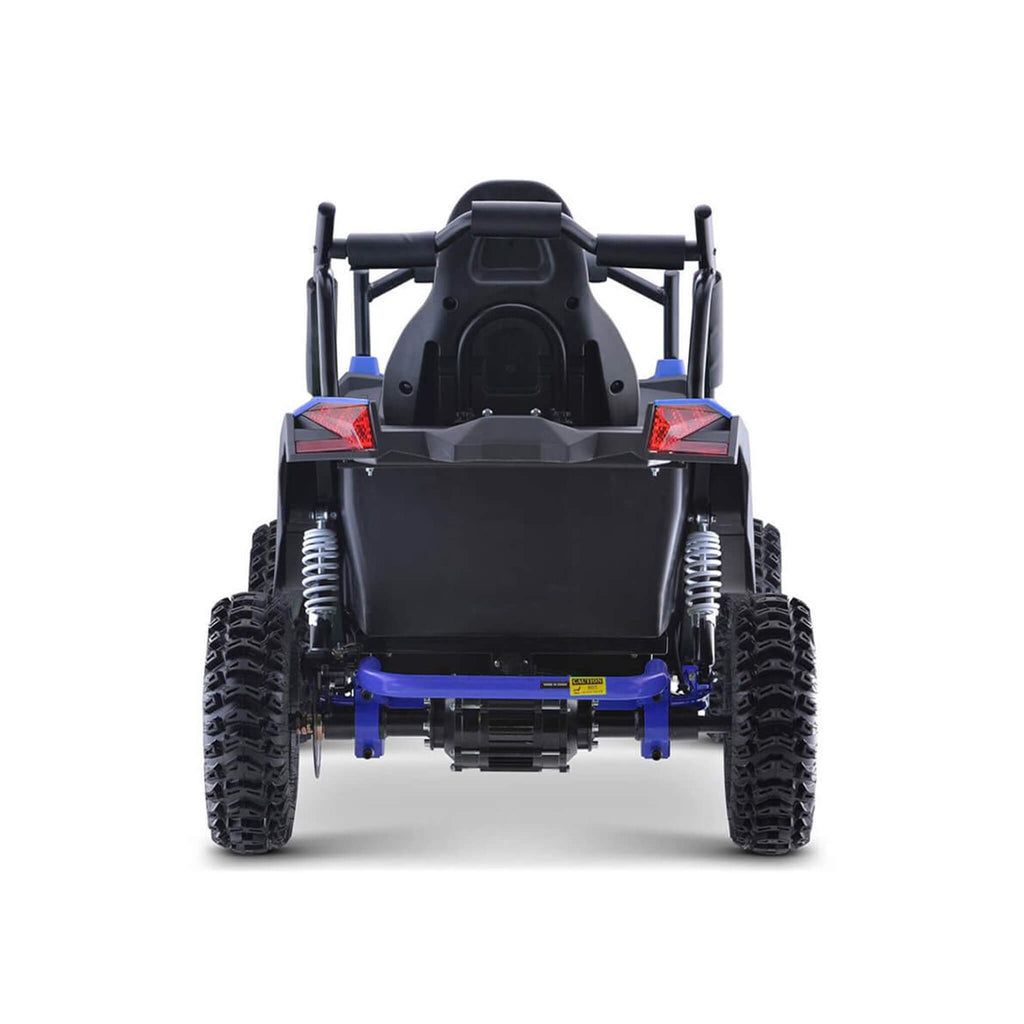 MotoTec Raider 1200W 48V/12AH Kids Electric Full Suspension UTV Blue - Saksby Wholesale - Back View