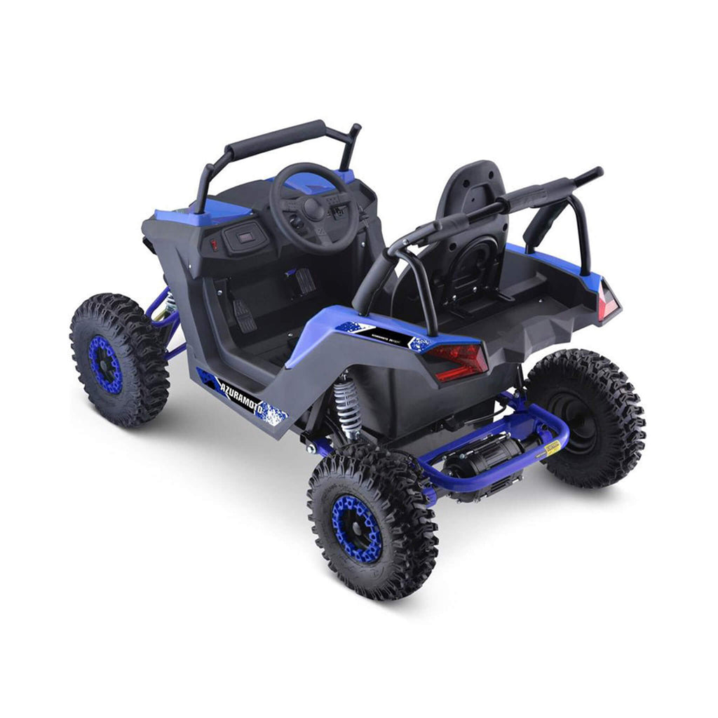MotoTec Raider 1200W 48V/12AH Kids Electric Full Suspension UTV Blue - Saksby Wholesale - Top View