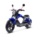 MotoTec Raven 60V/30AH 2500W Electric Moped Motorcycle Scooter Blue - Saksby Wholesale - Front Left View