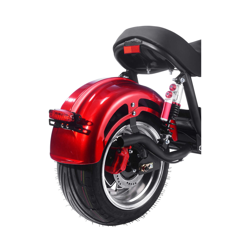 MotoTec Raven 60V/30AH 2500W Electric Moped Motorcycle Scooter Red - Saksby Wholesale - Back Wheel