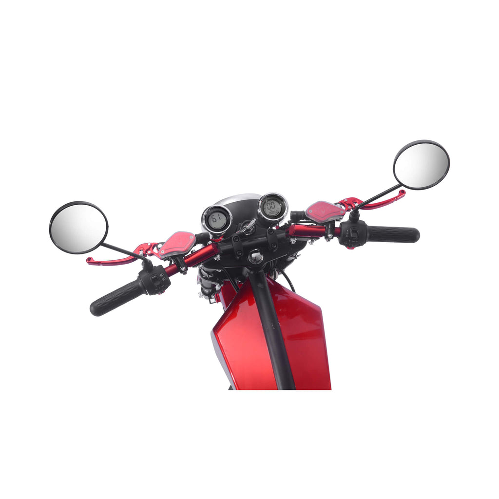 MotoTec Raven 60V/30AH 2500W Electric Moped Motorcycle Scooter Red - Saksby Wholesale - Handlebar