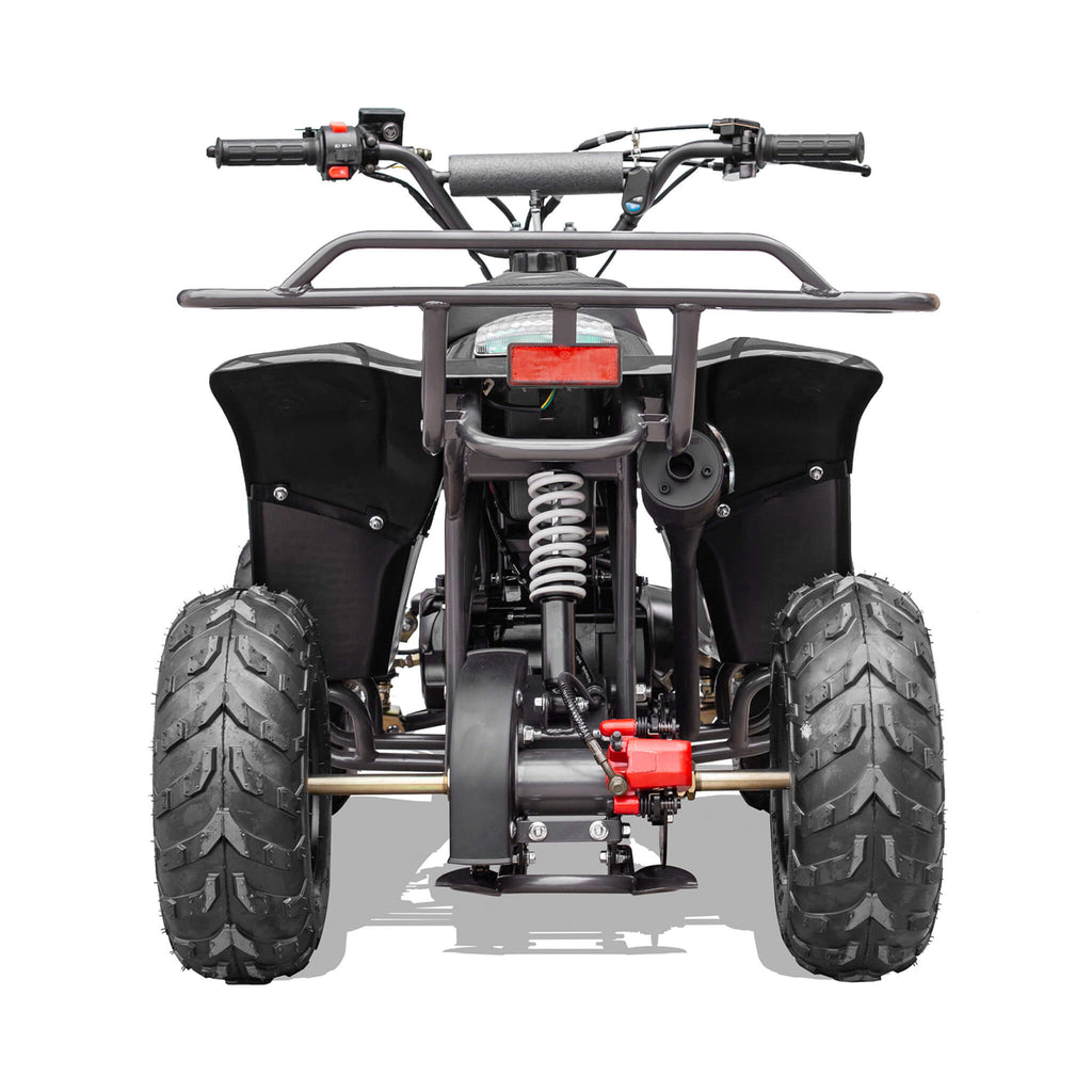 MotoTec Rex 110CC 4-Stroke Mini Kids 4 Wheeler Gas ATV Quad Black - Saksby Wholesale - Back View