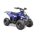 MotoTec Rex 110CC 4-Stroke Mini Kids 4 Wheeler Gas ATV Quad Blue - Saksby Wholesale - Front Right View