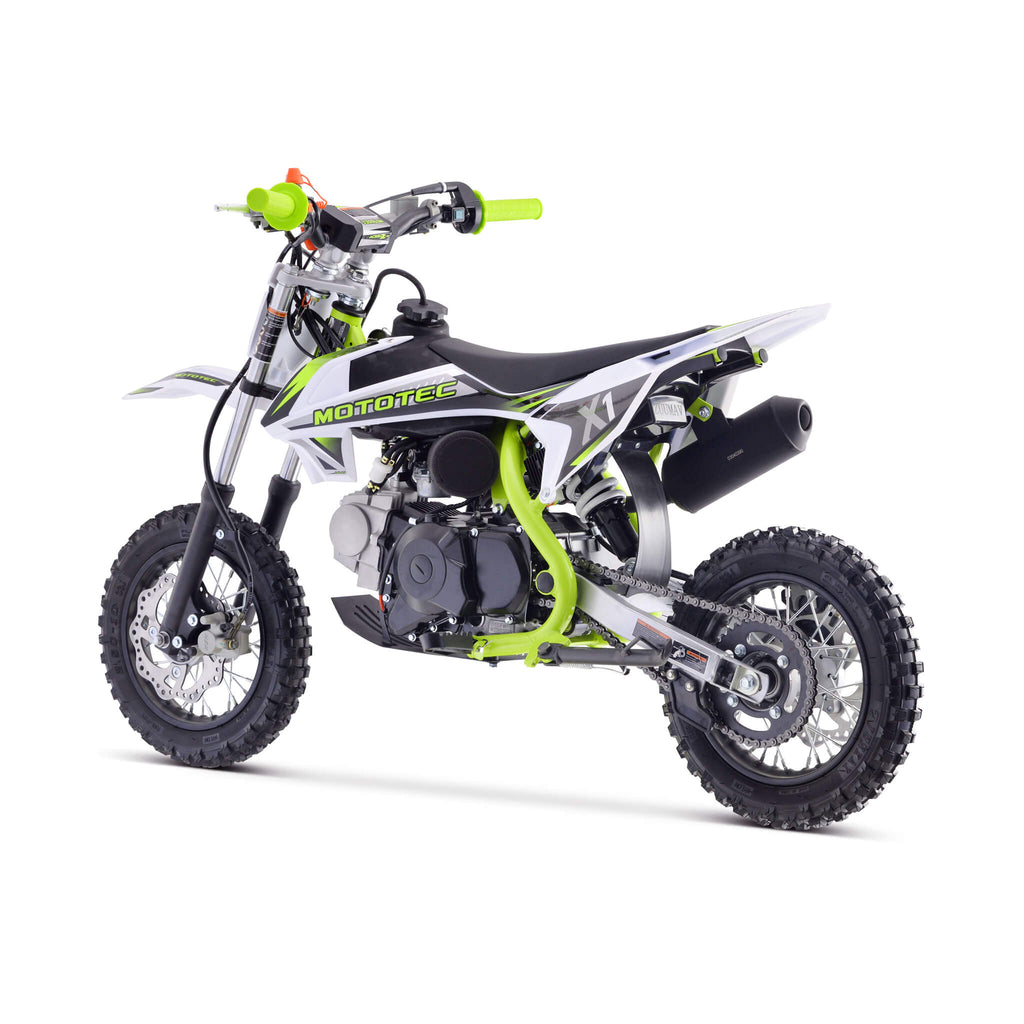 MotoTec X1 110CC 4-Stroke Single-Cylinder Air-Cooled Gas Dirt Bike (SAK42680) - Saksby Wholesale - Back Left View