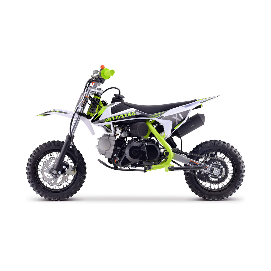 MotoTec X1 110CC 4-Stroke Single-Cylinder Air-Cooled Gas Dirt Bike (SAK42680) - Saksby Wholesale - Side Left View