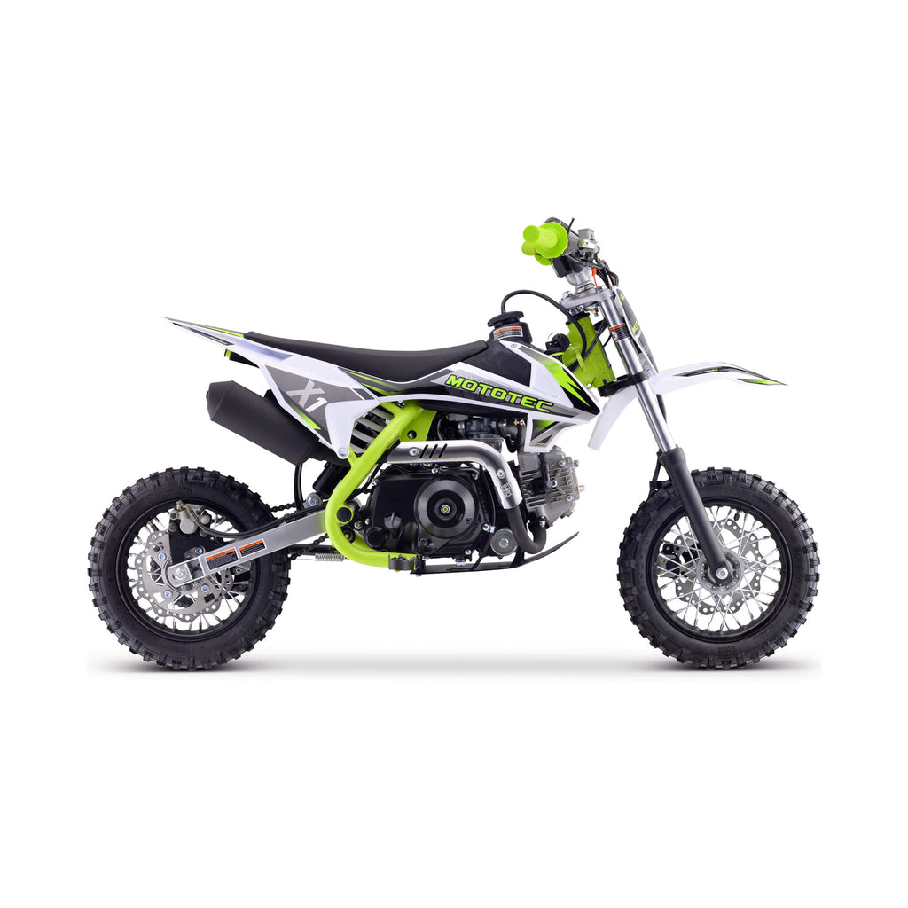 MotoTec X1 110CC 4-Stroke Single-Cylinder Air-Cooled Gas Dirt Bike (SAK42680) - Saksby Wholesale - Side  Right View